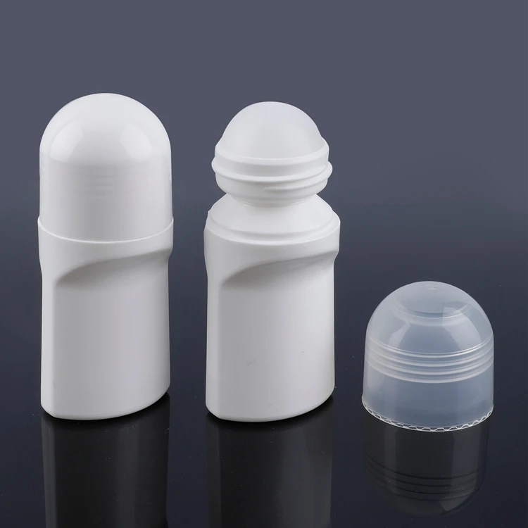 Manufacture deodorant bottles plastic eco-friendly pcr 75ml ball diameter 35.56mm empty white luxury roll on bottle