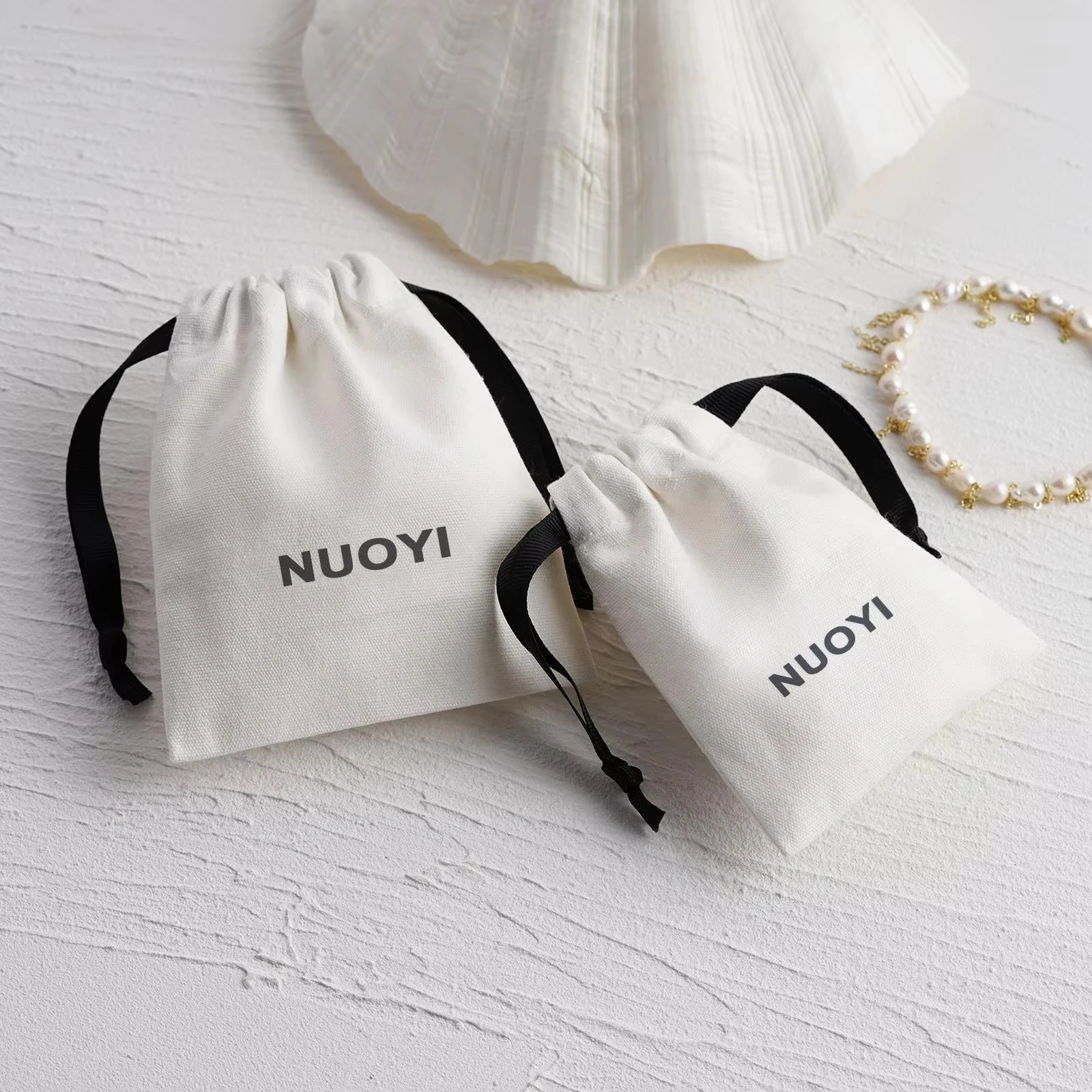 Custom small satin cotton gift bags cloth jewelry canvas shopping velvet drawstring dust pouch packaging bag with logo