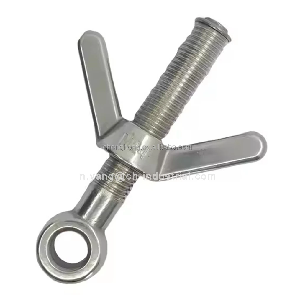 304 stainless steel Aluminum Metal Swivel Articulated Butterfly Screws Eye Bolt with Wing Nut Hot Sales Wingnut Assembly kit