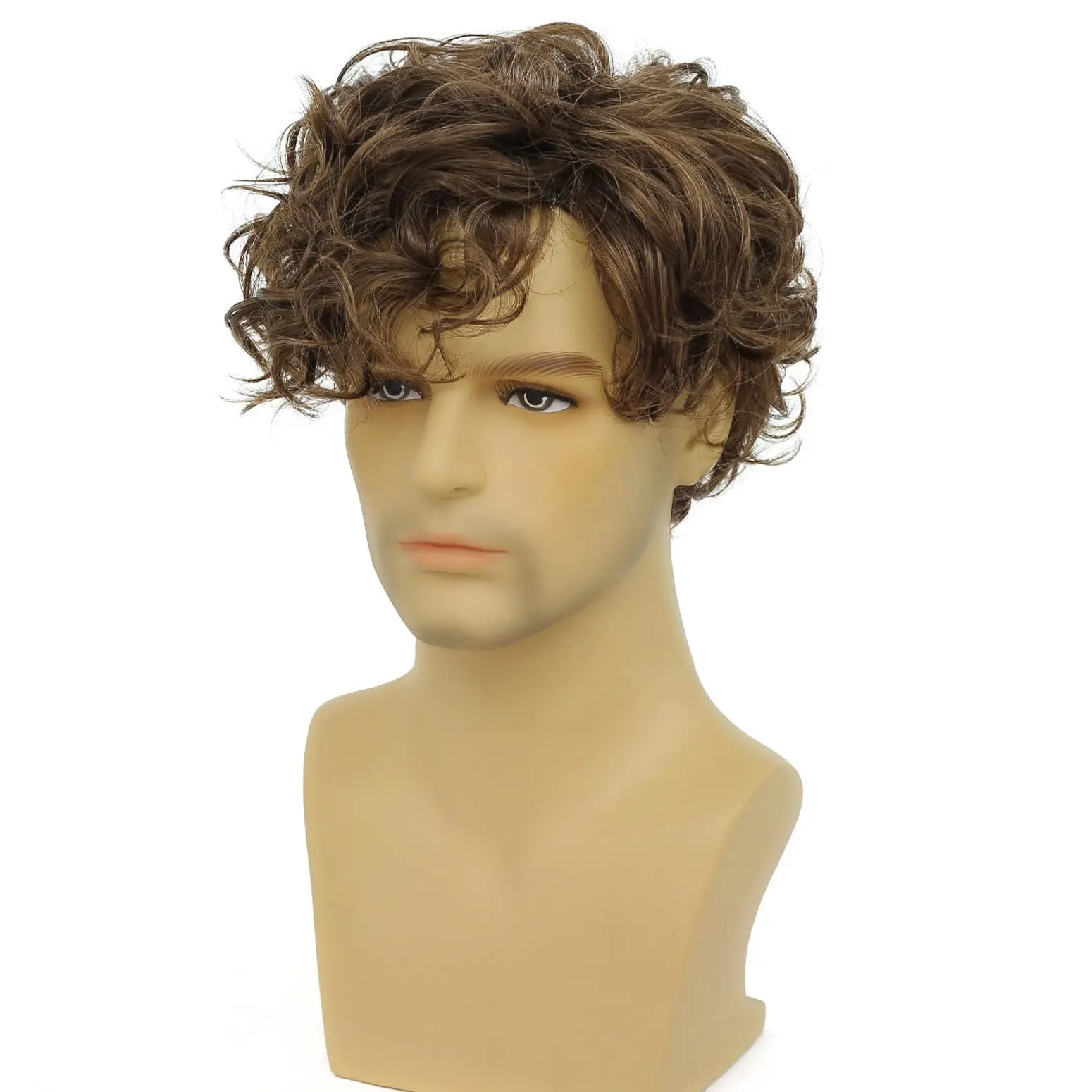 Wholesale Wigs for Men Black Color Daily or Party Male Hairstyle Short Natural Kinky Curly Men Wigs Synthetic Hair Wigs
