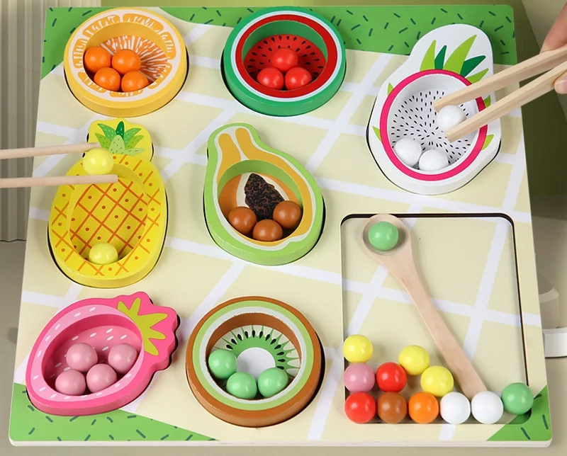 Montessori Educational Toy-Pinch the Beads Game Metal Toy Set for 2-4 Years 5-7 Years Packed in Color Box