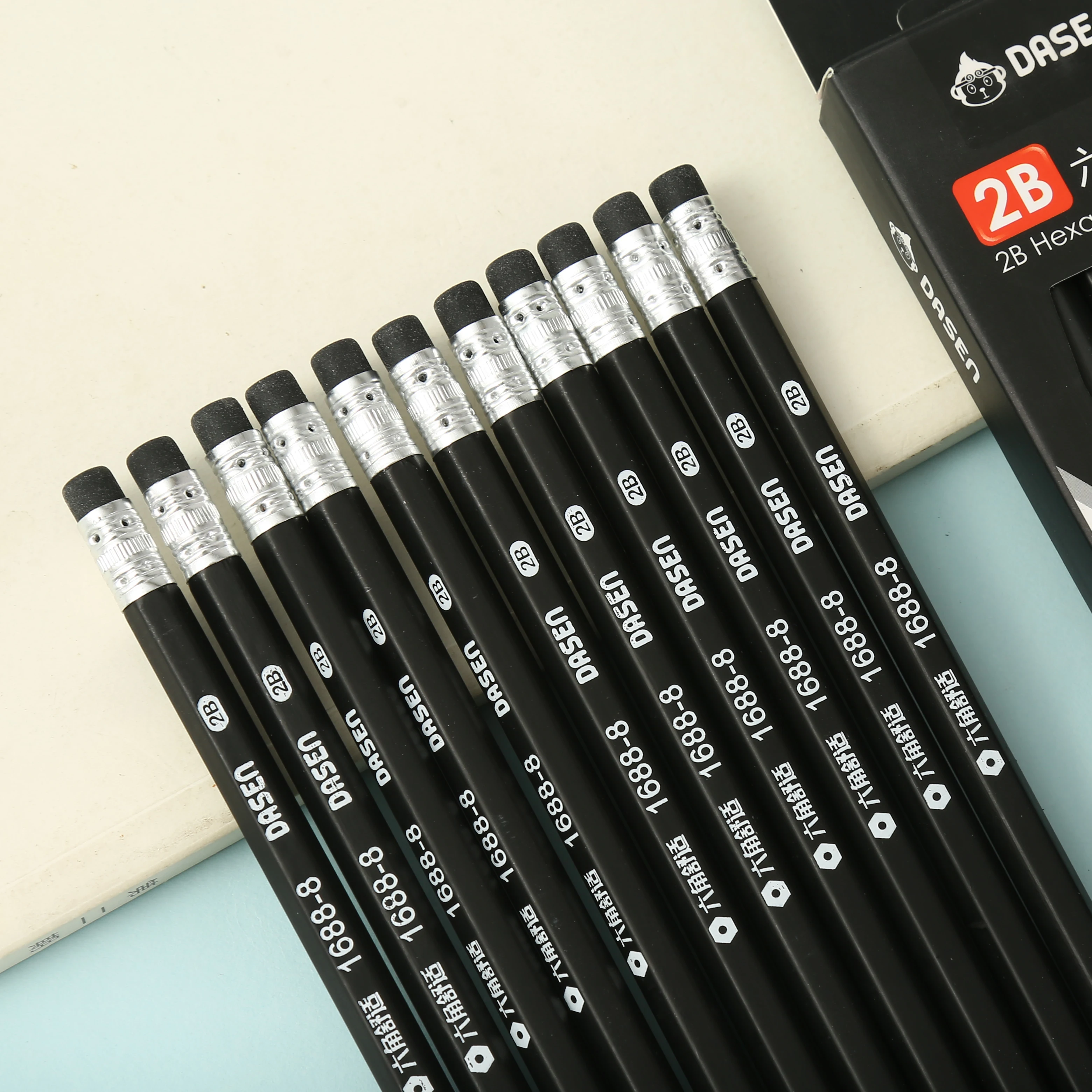 JDS Pencil Factory Customized Colored Lettering Pencil HB 2B Students Writing Drawing Office Standard Artist Pencils