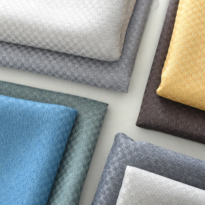 Hotel office Darkening Drapes fabric noise Reducing Heavy Linen look Blackout Window Home Textile polyester fabric for Curtains