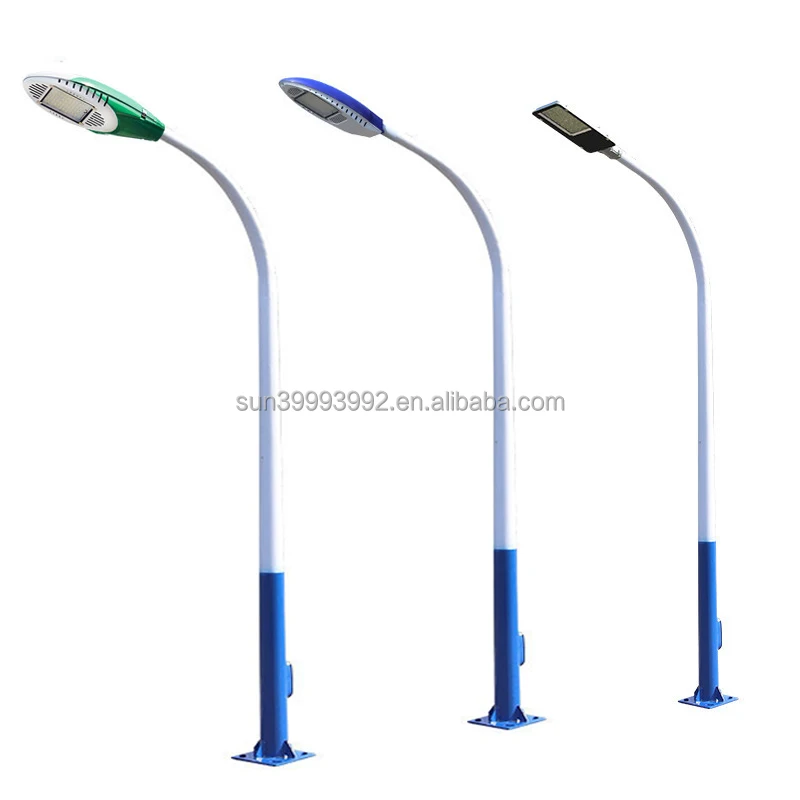 Customized hot dipped outdoor 4m 5m 6m 7m 8m 9m 10m 12m double single arm galvanized steel solar street light post lamp pole