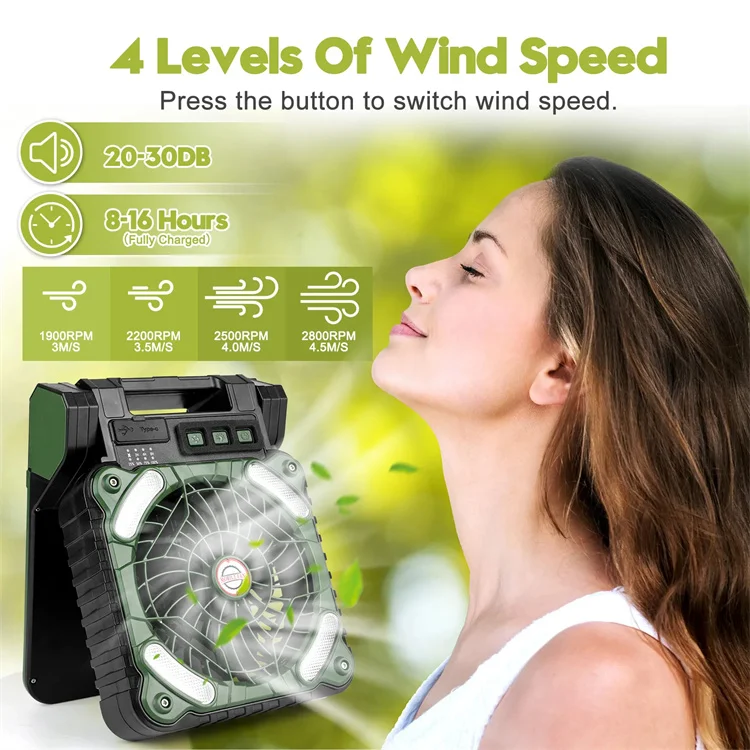 Solar Dynamo with Light Fan And Power Bank In One Foldable Mini Outdoor Camping Fan