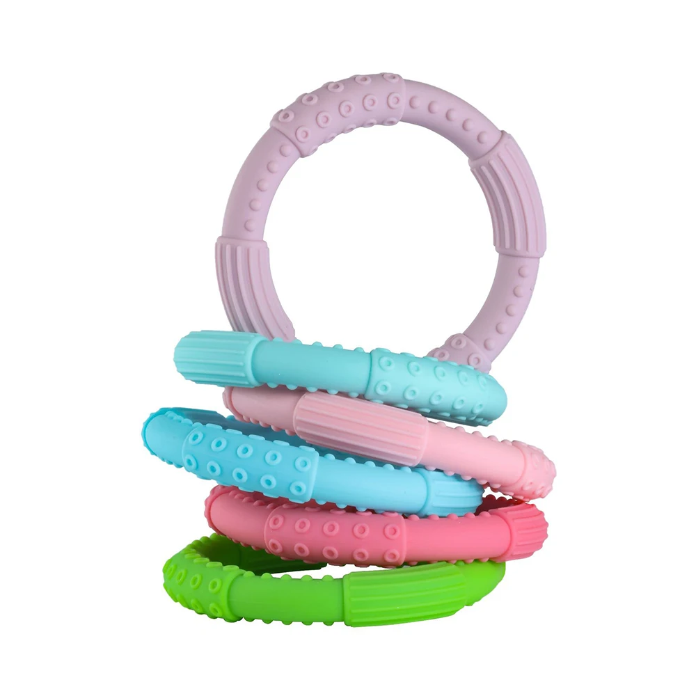 
BPA free silicone baby teether bracelet teething ring toy 