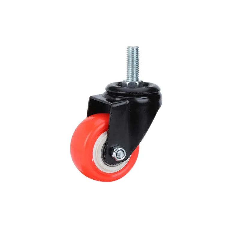 PVC Caster Wheel 1.5/2/2.5 Inch 40/50/63mm Threaded Stem Type Trolly Caster with Bolt