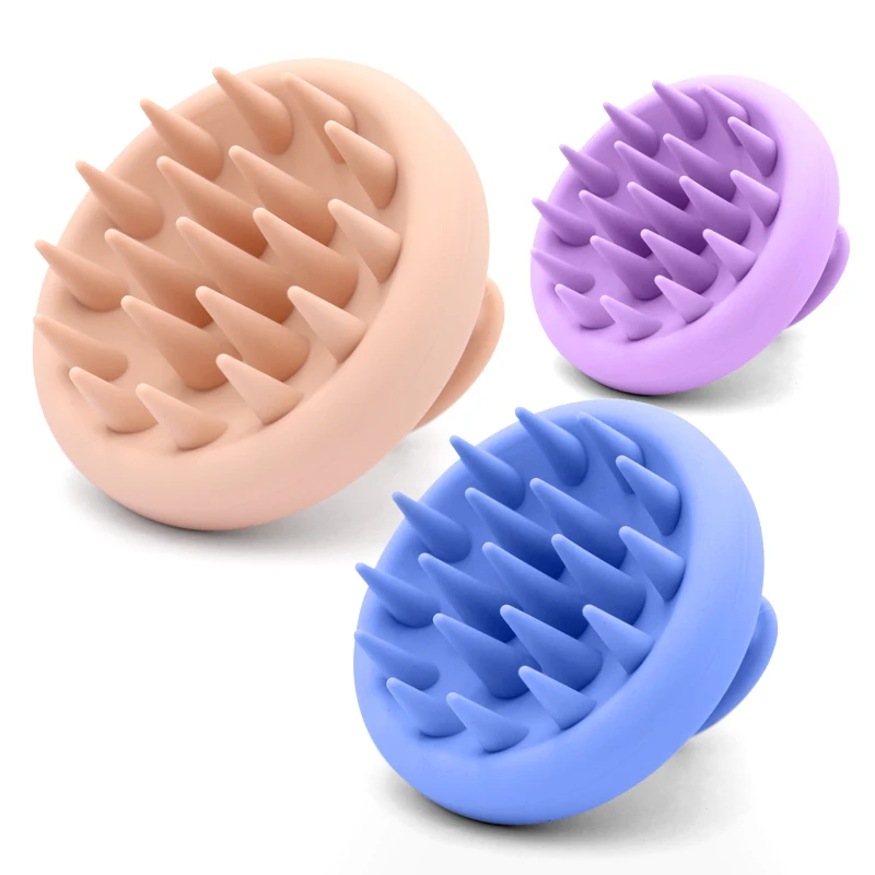 Wholesale Custom Hair Massage Comb Shower Bath Head Scalp Massage Brush Full Silicone Rubber Scalp Massager Shampoo Hair Brush