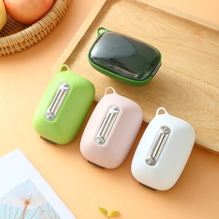Storage Peeler Stainless Steel Three-In-One Fruit Potato Peeler Splash-Proof Household Peeling Knife Peel Storage