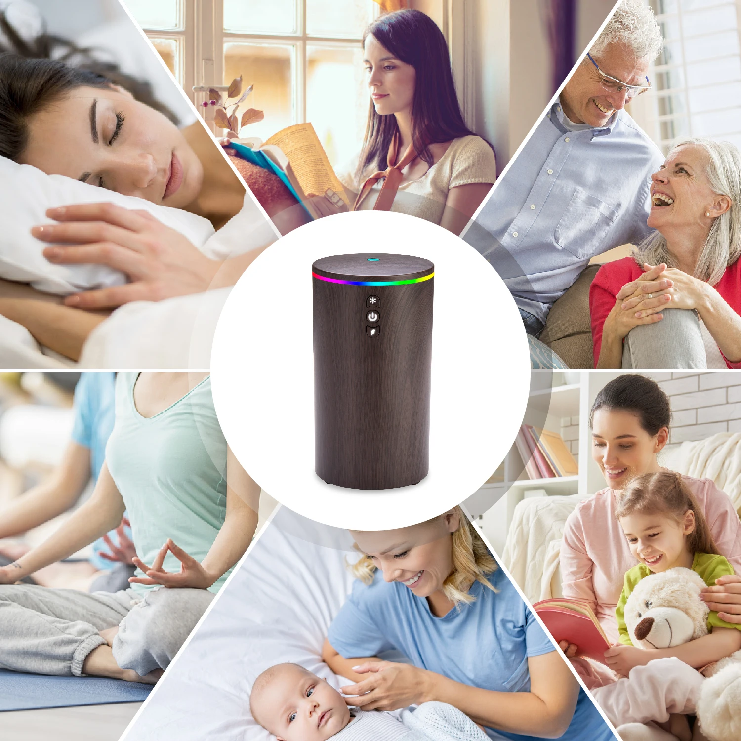 New USB aromatic essential oil diffuser 100ml led light cold fog air freshener, built-in 5000mA battery