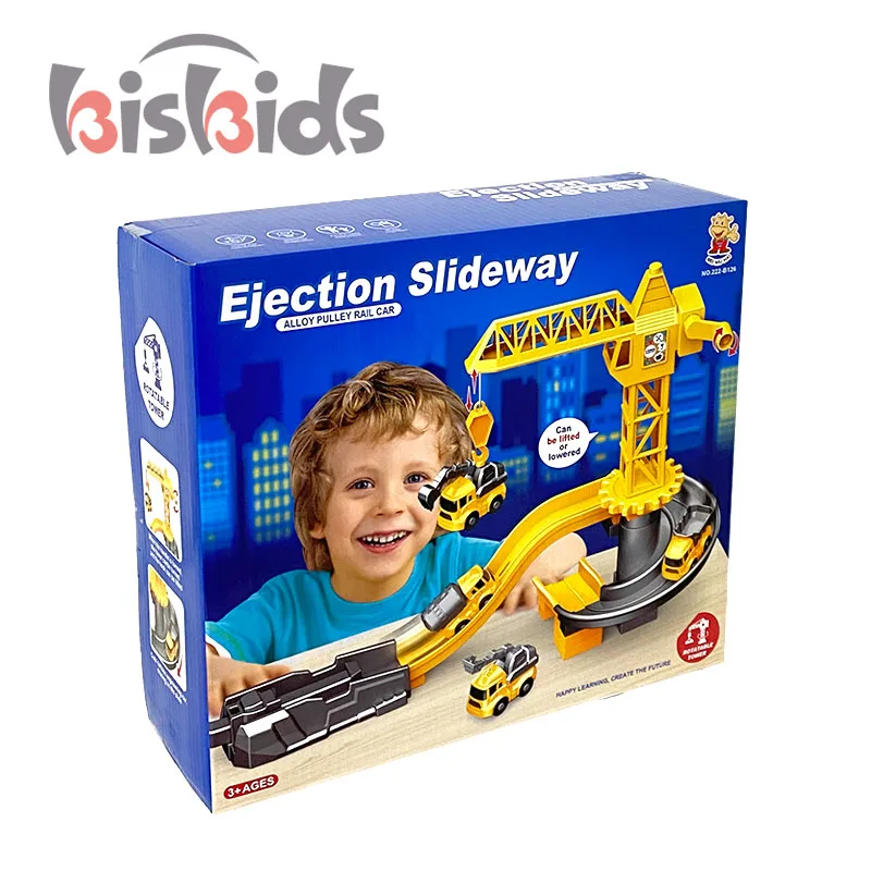 16pcs Alloy Engineering Car Toy Deformable Tire Parking Lot Set Toys Car With Manual Slide Control Kids Play Toys