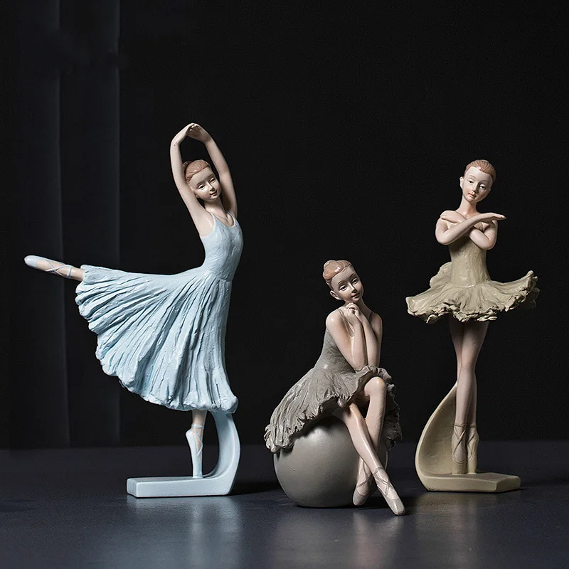 Hot Modern Simple Resin Ballet Girl Sculpture Crafts Gift Ballet Girl Sculpture Home Decorations Wholesale Customization