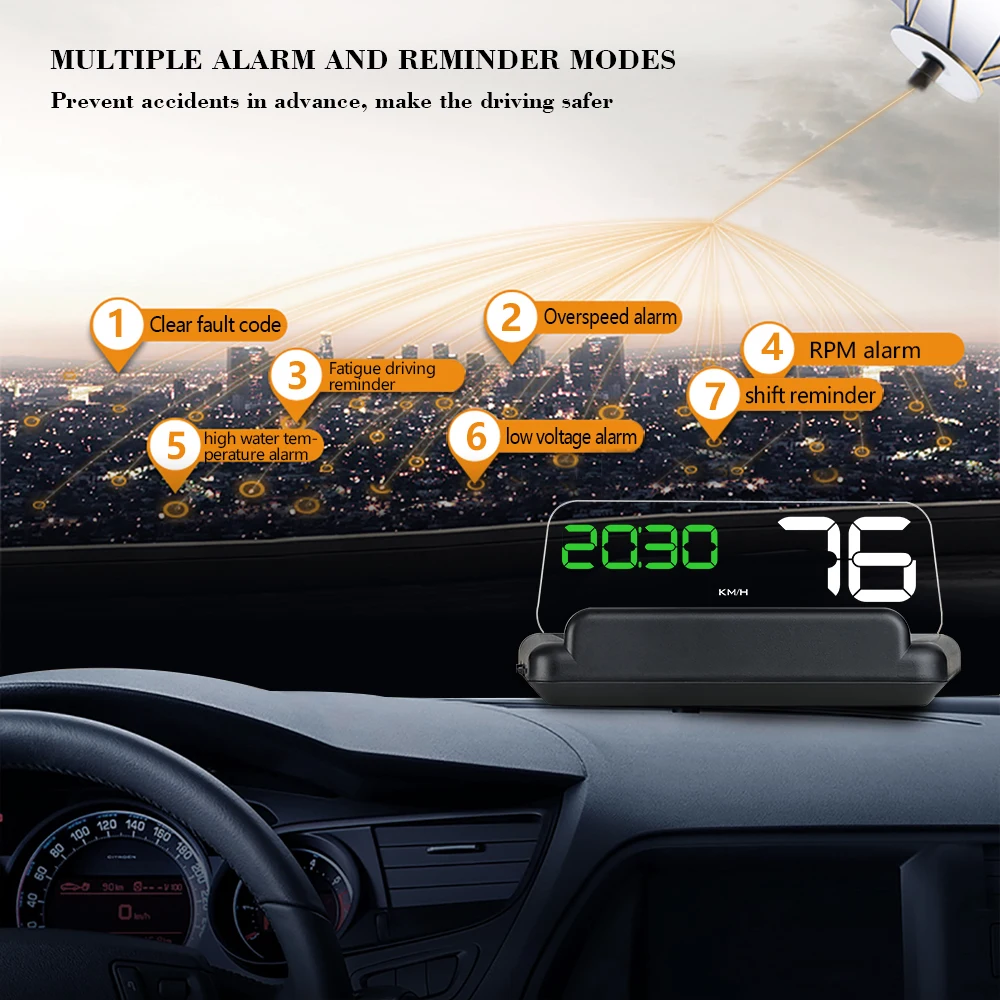 Новое поступление 2021 автомобильный проекционный дисплей HUD с OBD II и