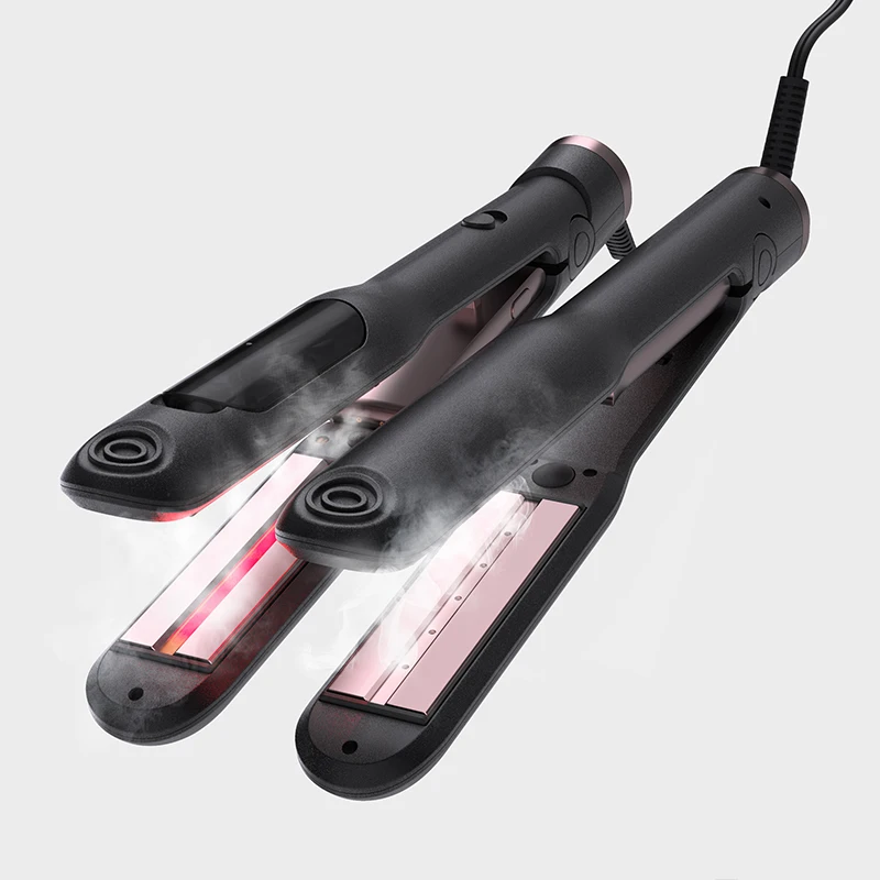 High Power Curling Iron Waver Plate 480f 250c Electric Infrared Hair Straightening & Curler Brush