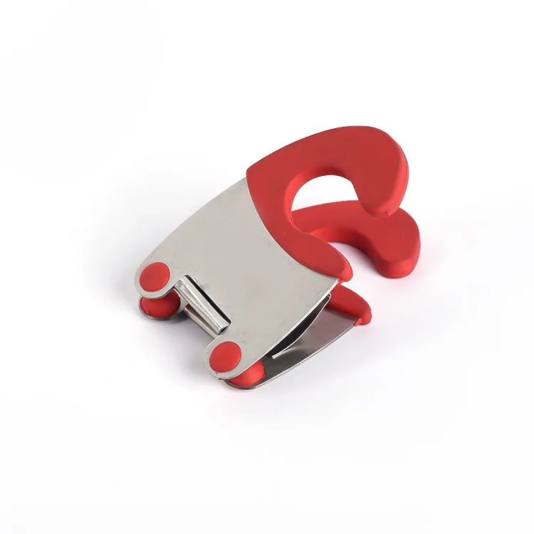 Factory Direct Sales Stainless Steel Pot Side Clip Anti-scald Soup Spoon Kitchen Gadget Silica Gel Clip In Stock