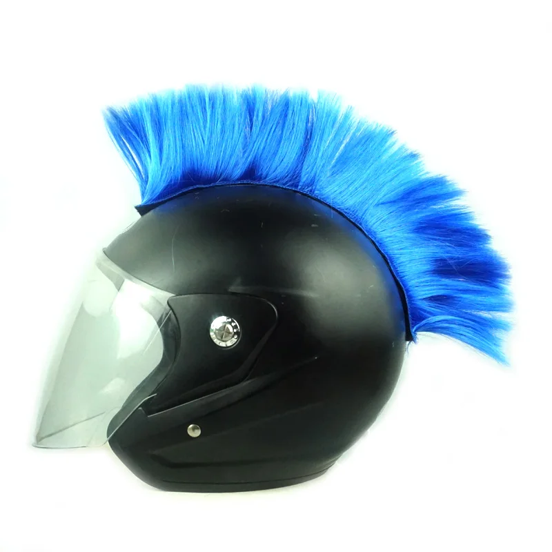 Helmet Mohawk Wigs Skinhead Wig Hair Patches Hairpiece for Bicycle Motorcycle Cycling Scooters Polo Ski (Helmet Not Included)