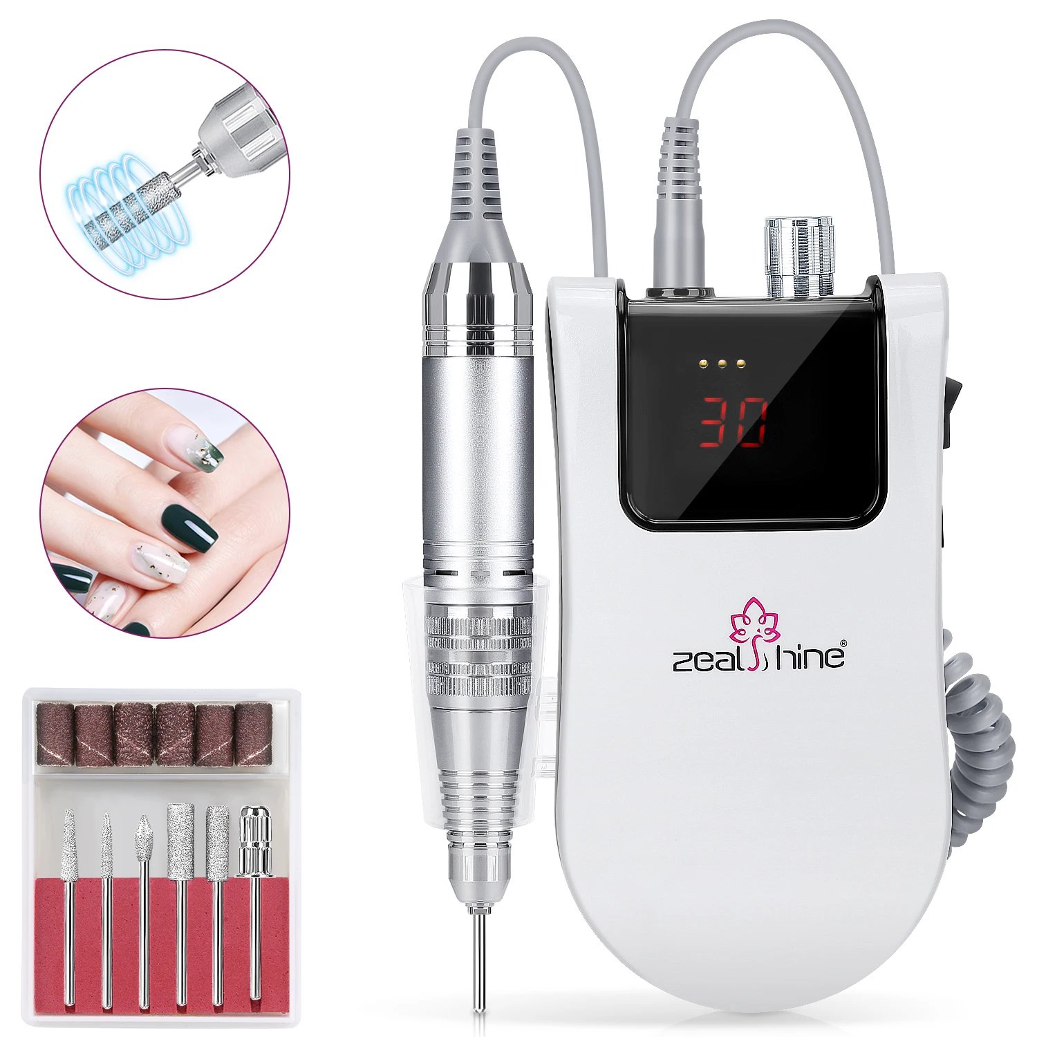 
 2021 best quality Oem 35000RPM cordless portable acrylic nail drill set rechargeable with hook  
