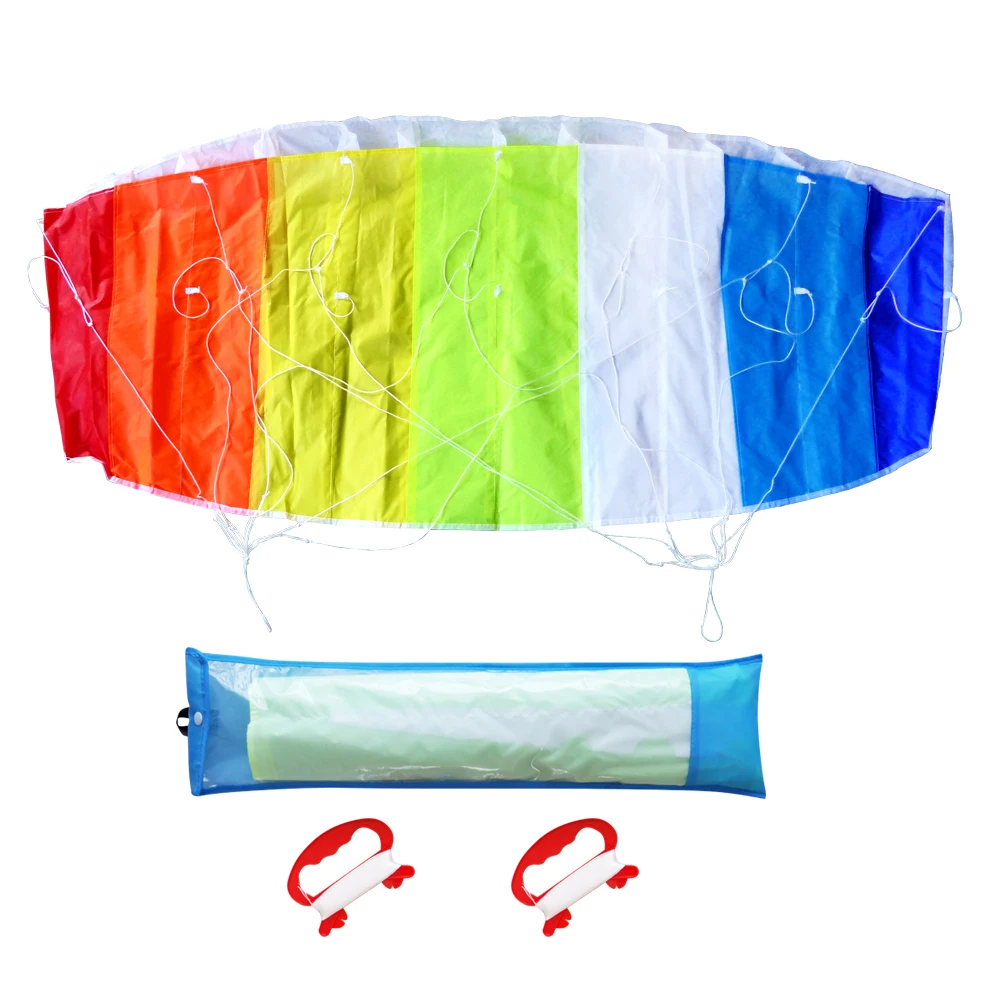 1.2/1.6/1.8m Rainbow Dual Line Parachute Soft Parafoil  Kite Sport Kite Large Outdoor Beach Flying Kite