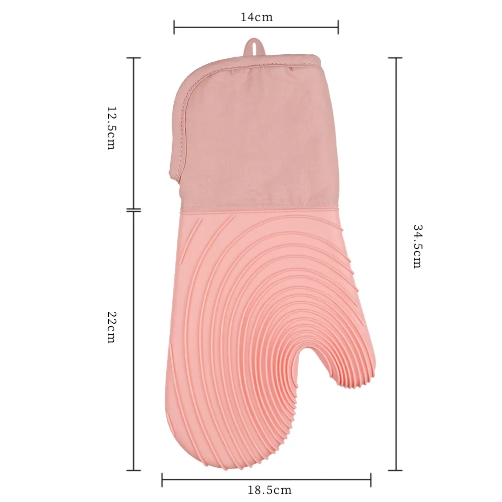 Waterproof Thicken BBQ Gloves Household Kitchen Oven Microwave Mitt Heat Resistant Silicone Cooking Gloves