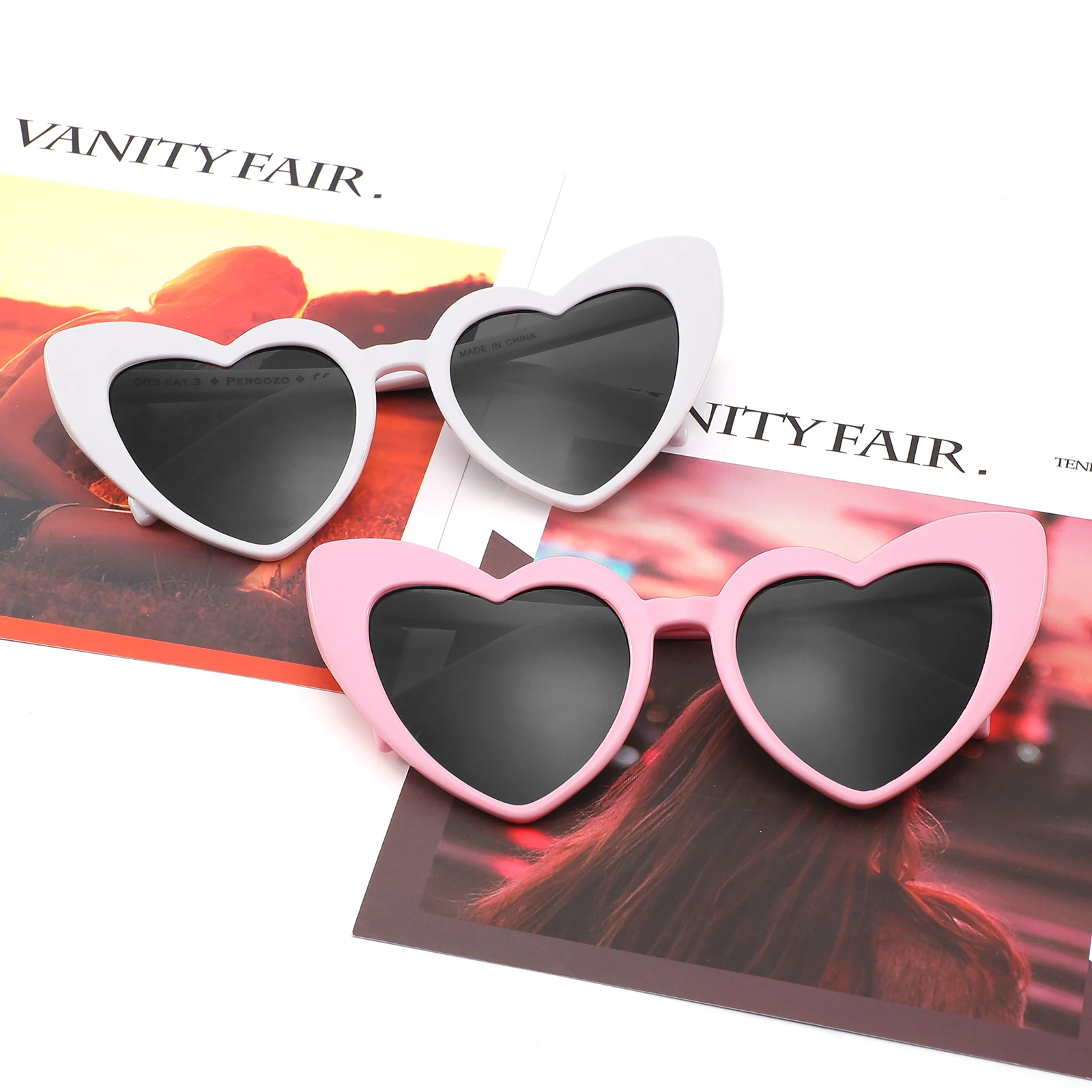 2022 Women Brand Designer Cat Eye Sun Glasses Female Retro Love Heart Shaped Glasses Ladies UV400 Protection Heart Sunglasses