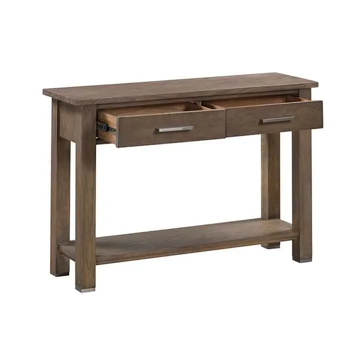 Высококачественный роскошный античный стол с 2 выдвижными ящиками из тёмного дуба для гостиной