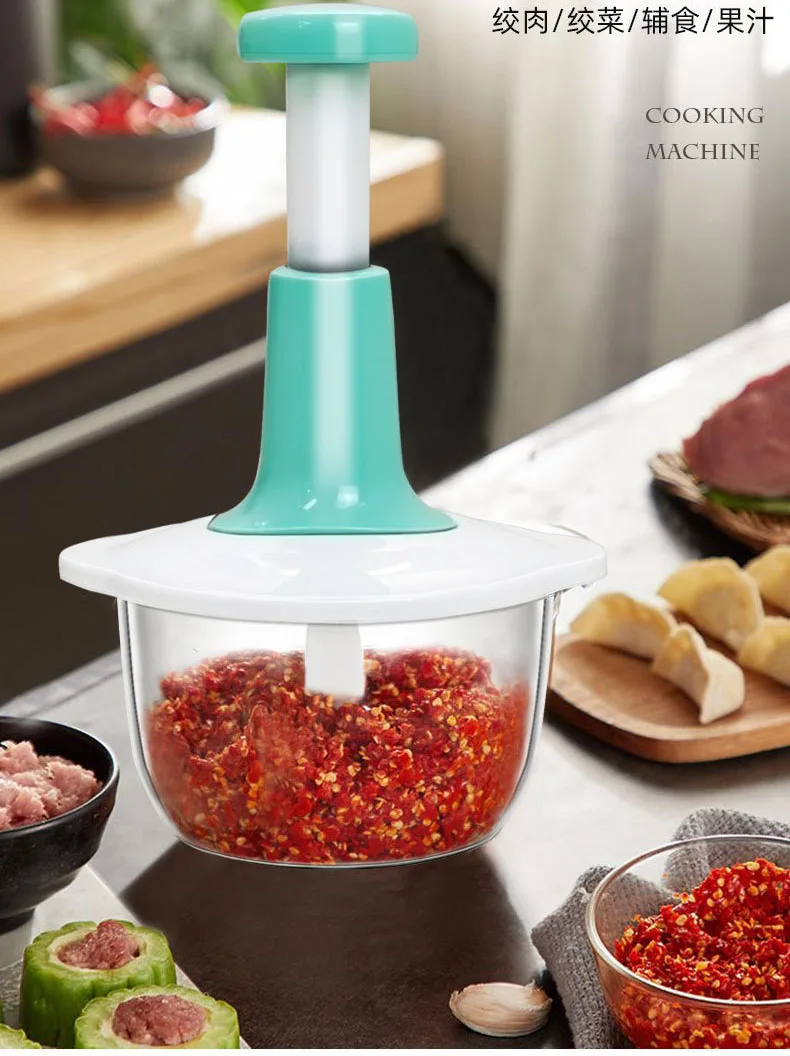 1.5L, 2L Hand meat grinder Slicer Chopper Garlic Onions Pepper Cutter Mini Food Processor Manual Food Chopper