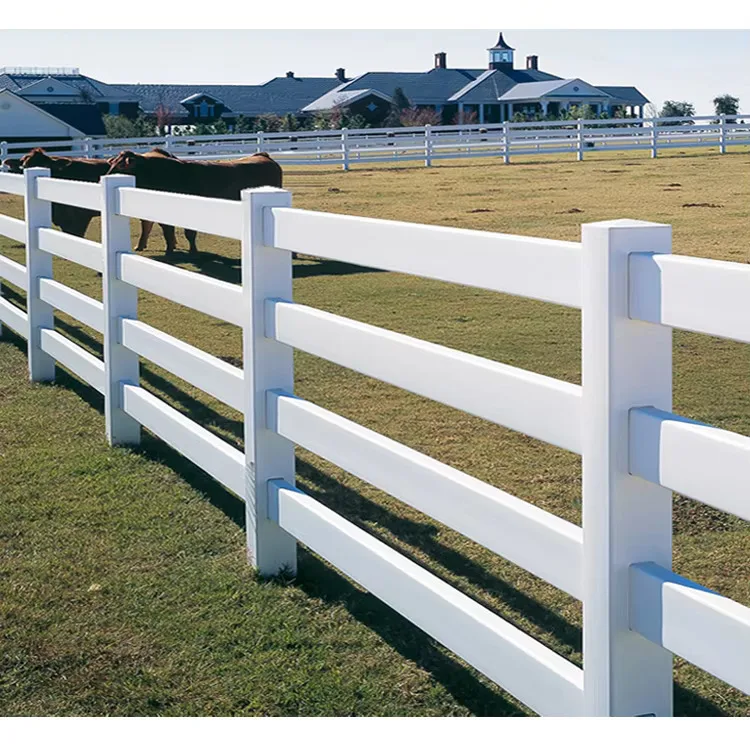 USA Customized Horse Ranch Paddock Fencing 4 Rails Slat White Fence Flexible Horse Goat Ranch Fence