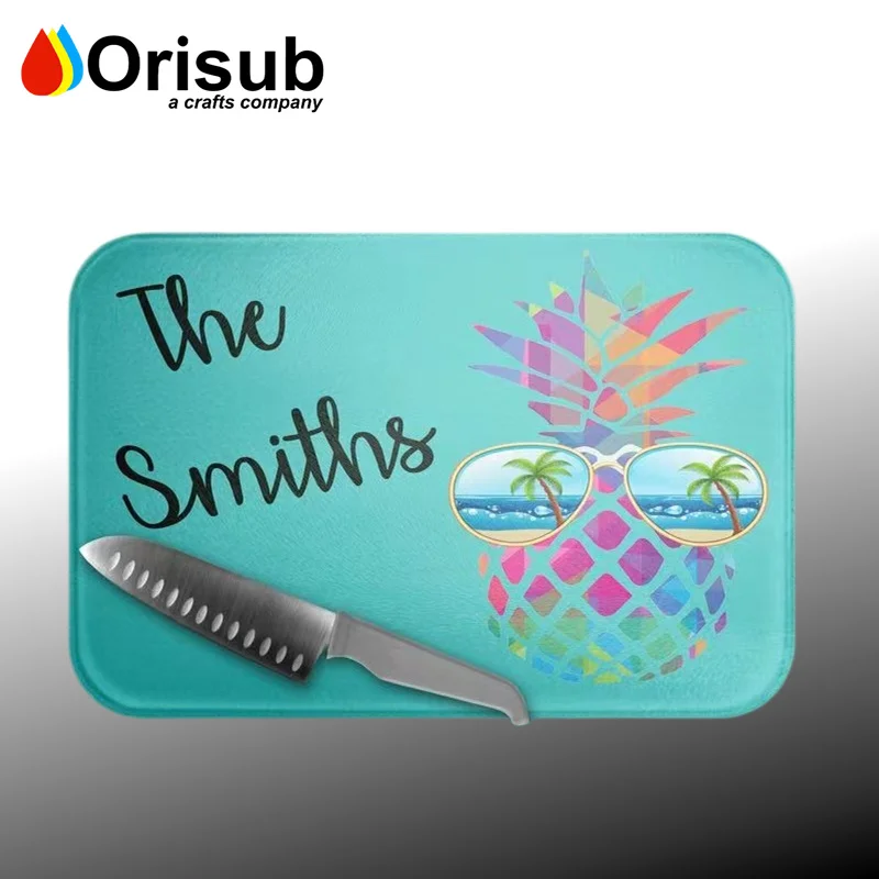 Blank sublimation glass tempered cutting board custom logo chopping board for kitchen decoration