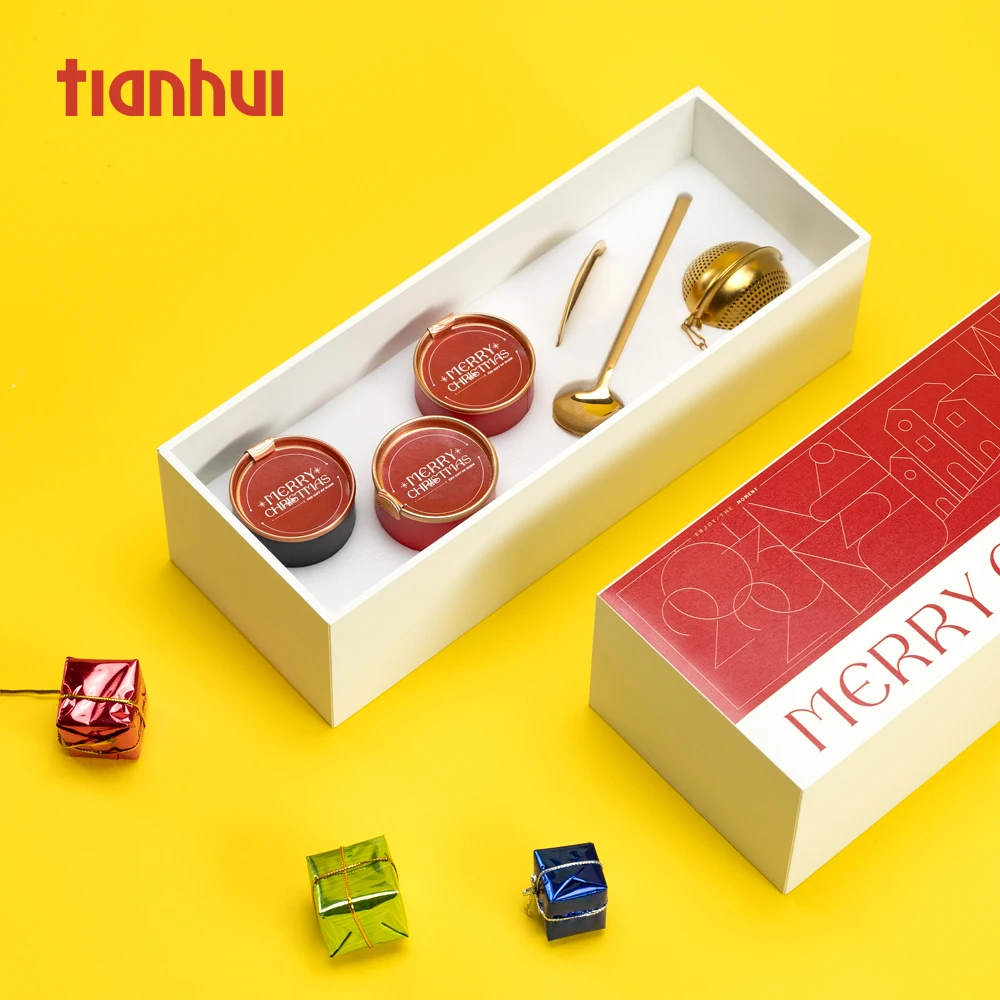 Tianhui White Gift Box with Damping Design Slow Opening Gift Box for Christmas Gift Tea Packaging Sets