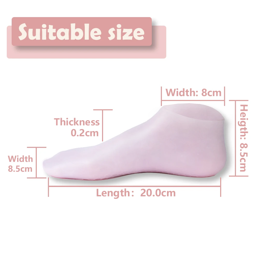 Silicone SEBS Exfoliation Spa Socks Foot Skin Care Dry Cracked Feet Elastic Moisturizing Sock for Cracked Heel Treatment