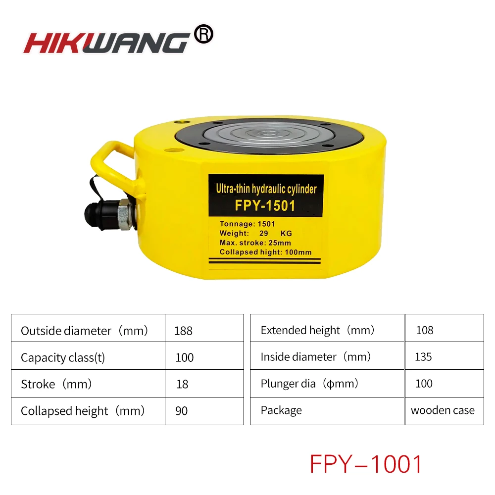 FPY-1001 small micro 100ton hydraulic piston cylinder telescopic hydraulic cylinder in both vertical and horizontal orientations