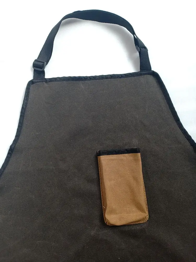 
newest custom waterproof waxed cotton canvas garden work tool apron with pocket 