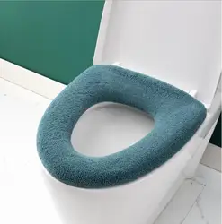 A3161 Handle toilet seat universal knitted washable household toilet seat set with extra thick warm toilet seat