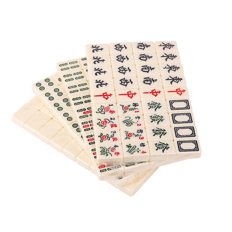 Wholesales 24/26/28/30mm Bicolor/Ivory Tint Travel Mini Chinese Mahjong  Domino Tiles Set