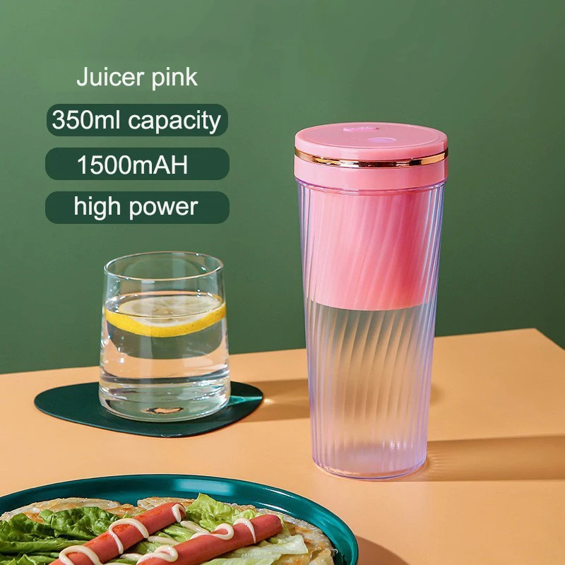 350ml multi functional  wireless usb rechargeable portable juicer cup sports plastic fast pulping cup blender