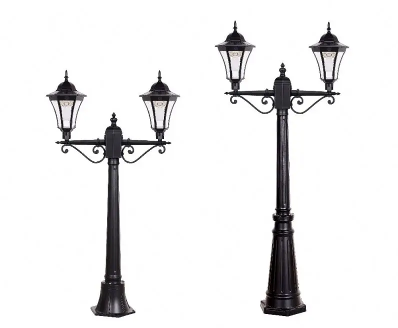 
Black Die-cast Aluminum Glass Solar Powered Rechargeable Battery Operated Light&Body Sensor Wall/Stigma/Lawn/High Pole light 