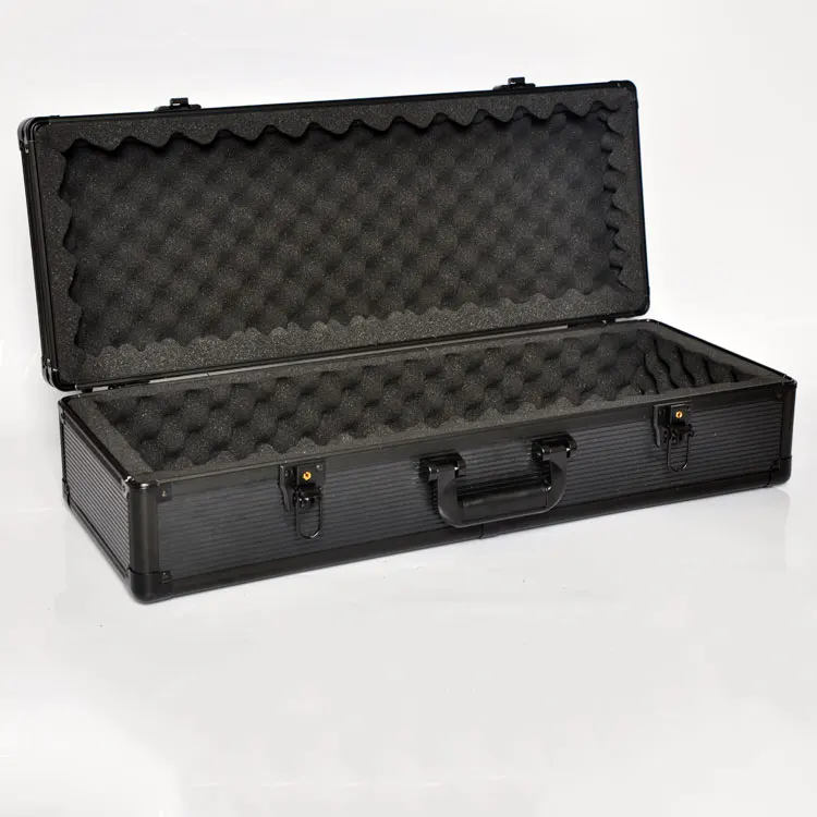 Black aluminum frame Rifle gun case with lock
