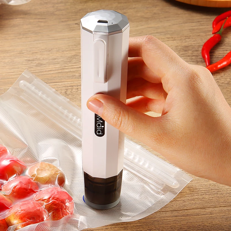 Handheld Vacuum Sealer Machine Portable Vacuum Sealing System Rechargeable Food Sealer with USB Cable, Perfect for Storing Food