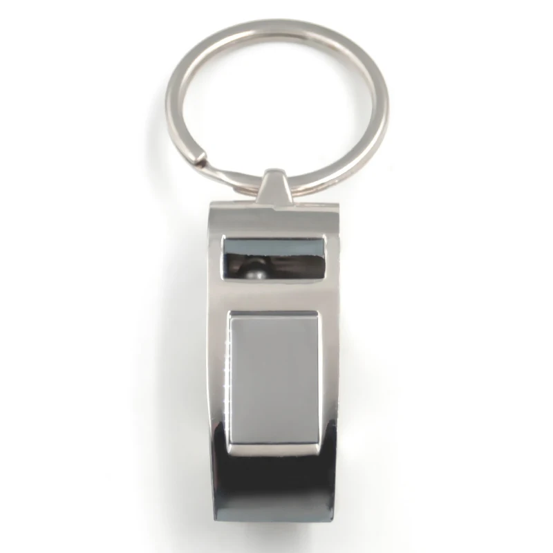 high quality manufacturers personalized custom metal Whistle keychain