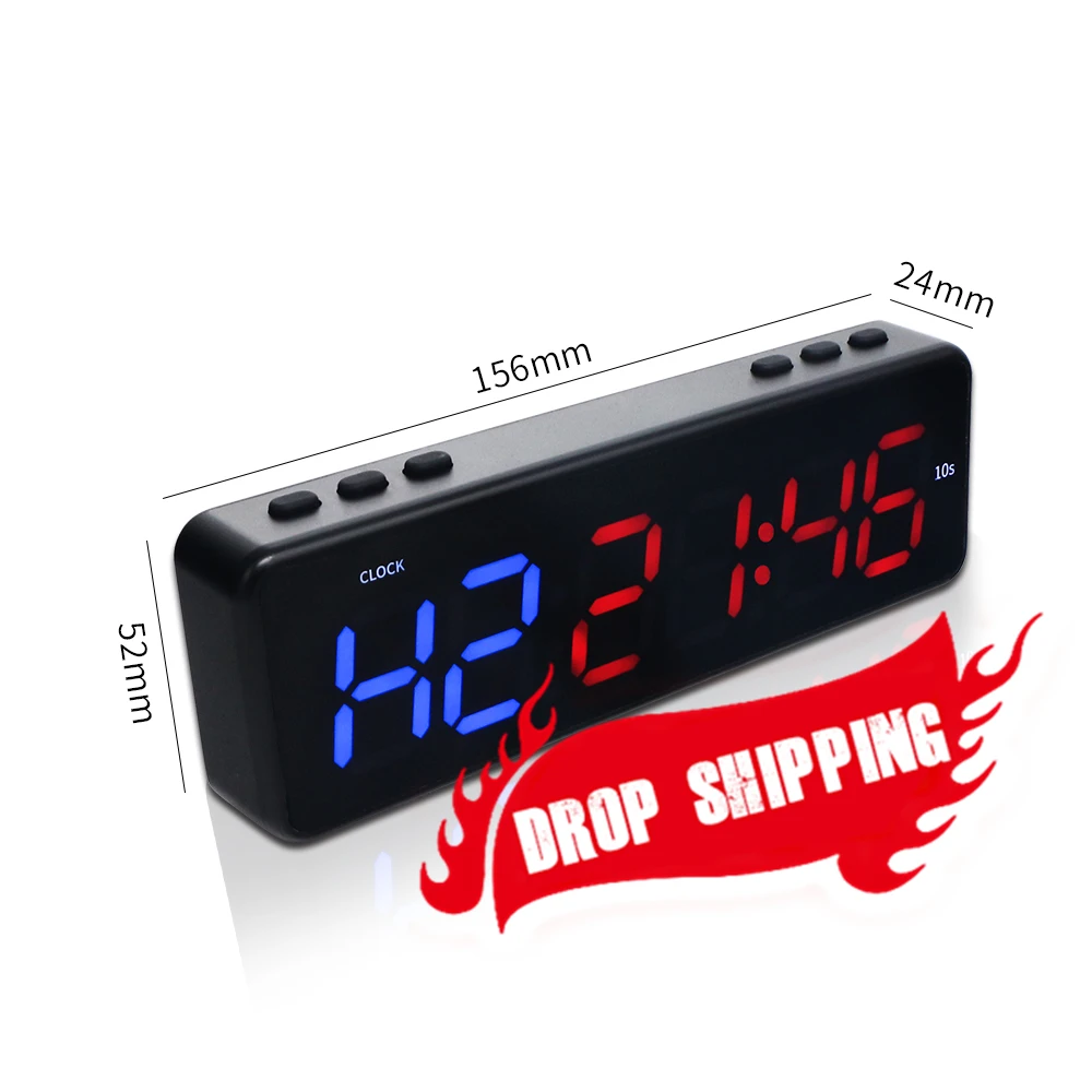 Прямая поставка, таймер для кроссфита с режимами тренировки и отдыха, 6 цифр, 1 дюйм, умное управление через приложение из АБС-пластика