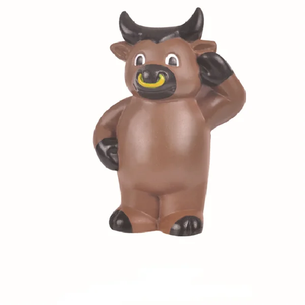 Factory wholesales promotion custom logo kids adult bull shaped anti stress PU foam squishy squeeze reliever ball toy