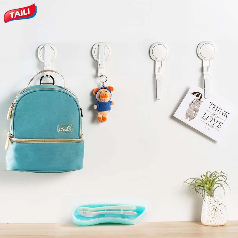 Novelty Reusable Washable Vacuum hook for kitchen Suction Hook Clip for Hanging to Car Kitchen Bathroom hook