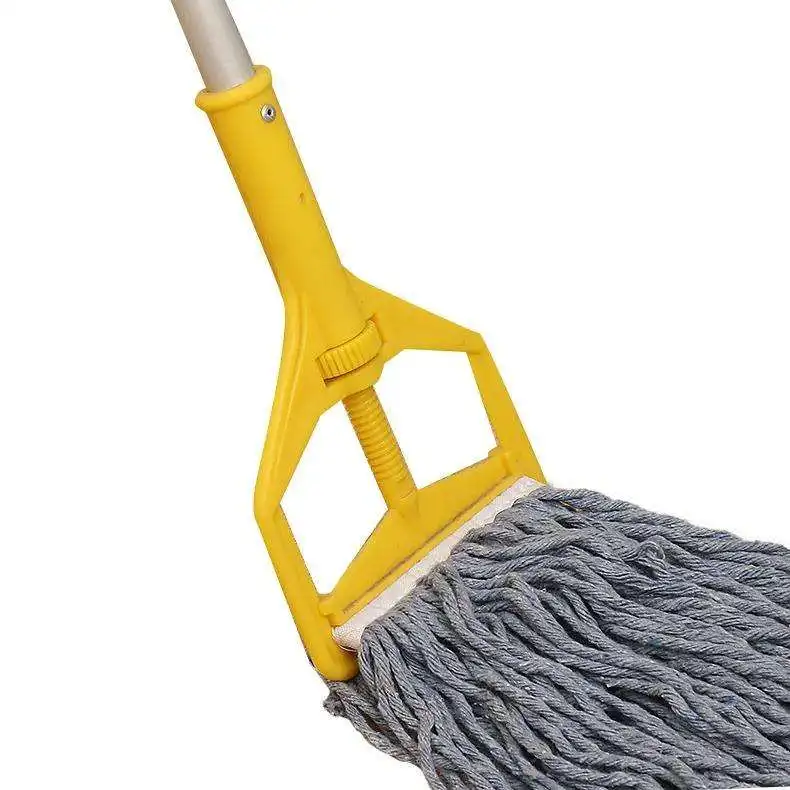 Factory Wholesale Floor Cleaning Wax Dragging Mop Replaceable Cotton Yarn Bar Plastic Clip Mop Head