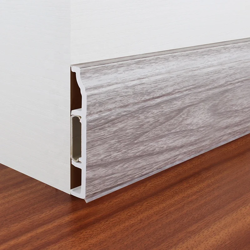 F100-F, Ruitai Plastic PVC Extrusion Profile Plastic Flooring Accessories PVC Foamed Skirting Board