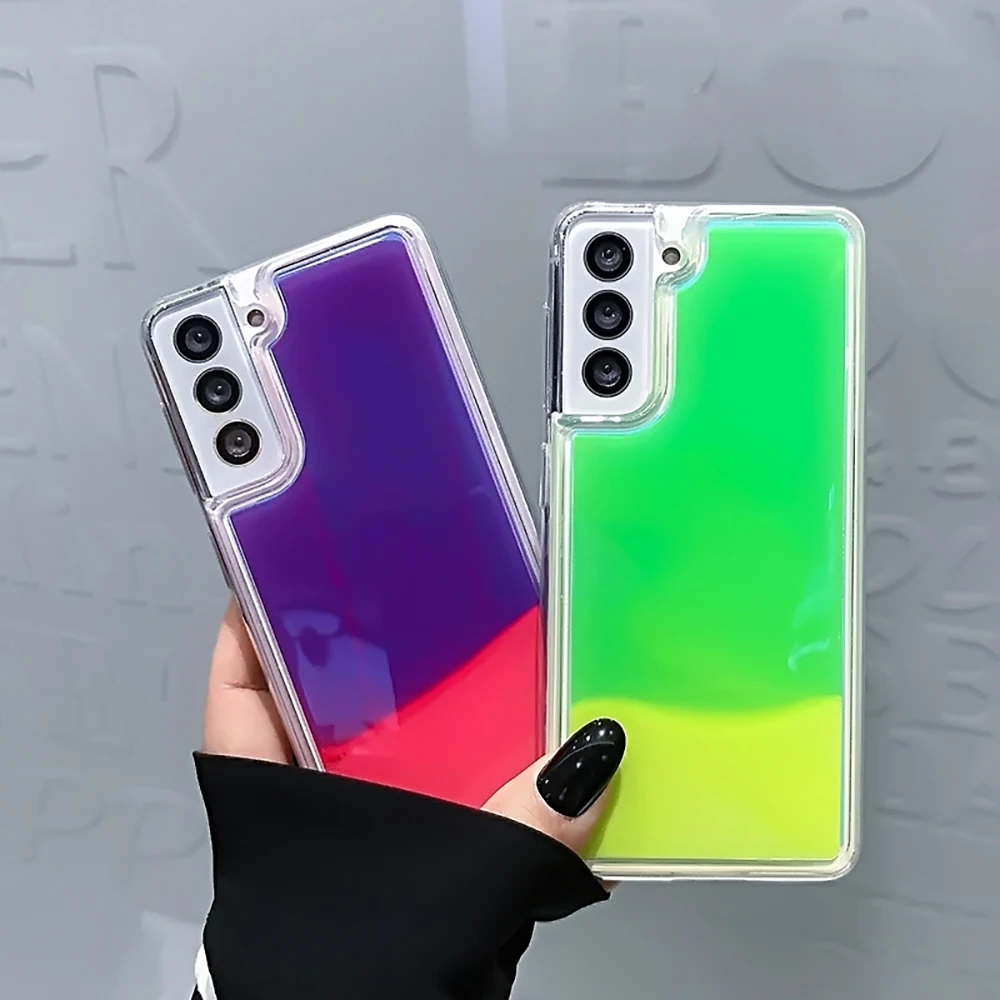 Ночи не пропускает воду при погружении на Жидкий блеск на заднюю панель световой эффект сыпучего песка для мобильного телефона для iphone 11 Неон жидкости песок яркий чехол для телефона