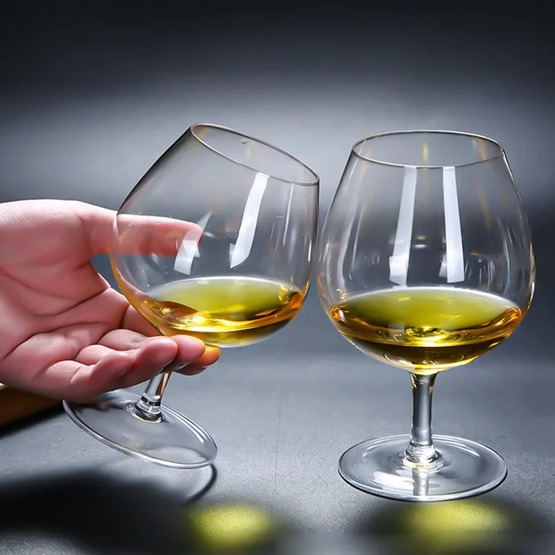 Custom Logo Cognac Snifter Glasses Cup Short Stem Luxury Crystal Drinking Goblet Brandy Glass