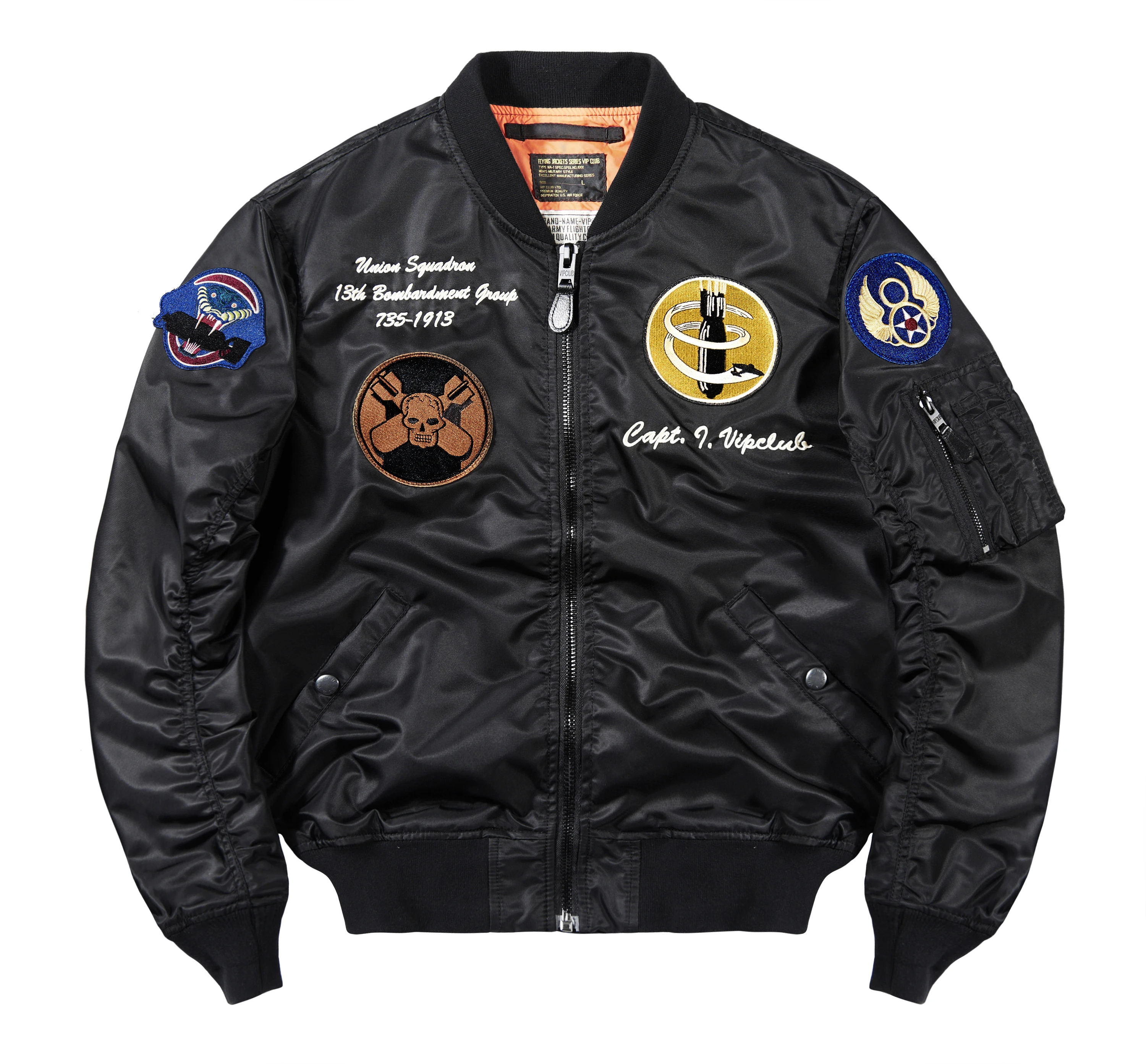 Mens Air Force MA-1 Flight Bomber Jacket Slim Fit Lightweight Soft Shell Cool College Coat Casual Wear Windbreaker Men Stand