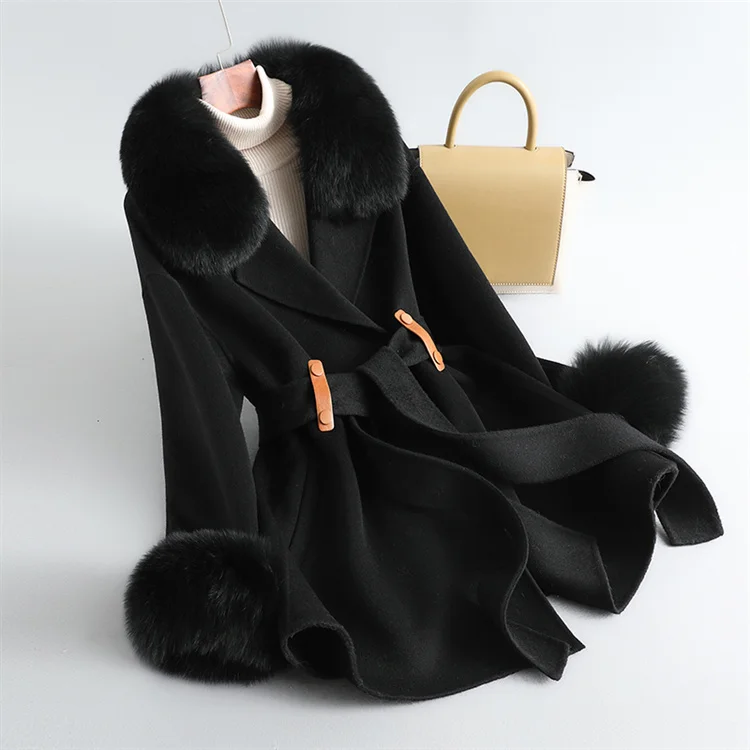 Hot Deals Wholesale Women Cashmere Coat Wool Winter Windbreaker Jackets