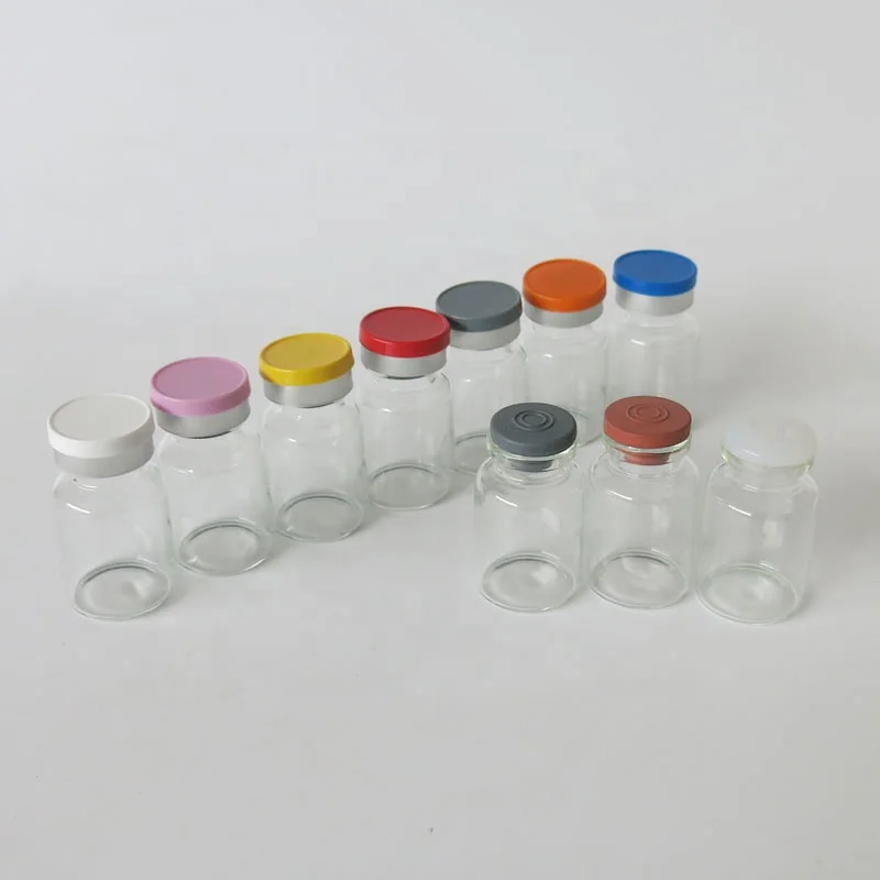 Hot 10ML Clear Injection Vial  Medicine Glass Bottle With Different Color Flip Off Cap Serum Bottle