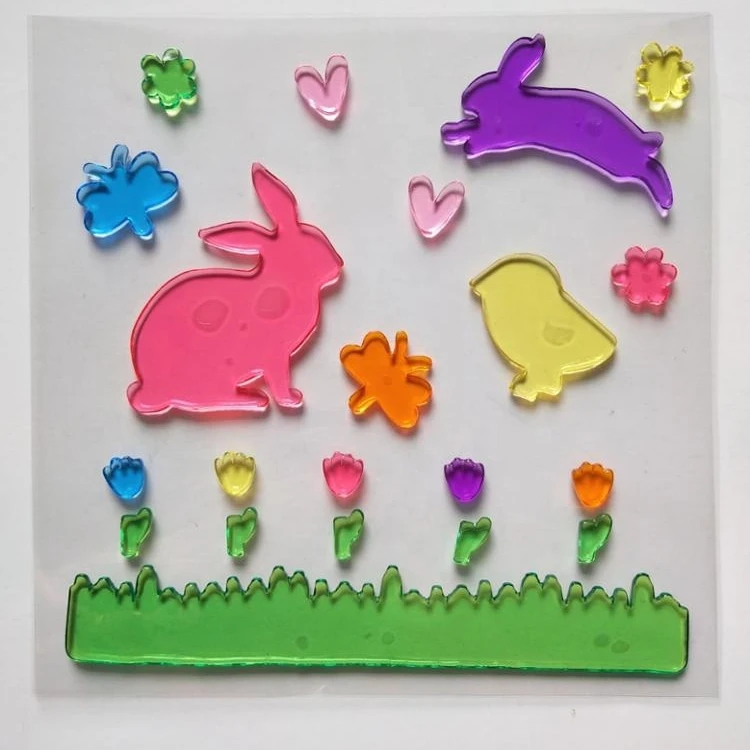 Easter Holiday Decoration Window Stickers TPR Gel Clings Decorative Stickers